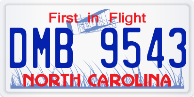 NC license plate DMB9543