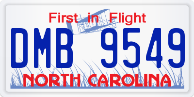 NC license plate DMB9549