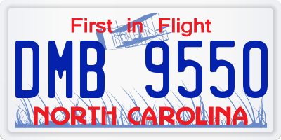 NC license plate DMB9550