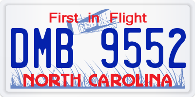 NC license plate DMB9552