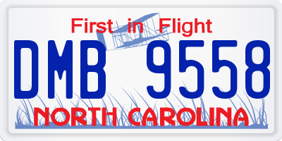 NC license plate DMB9558