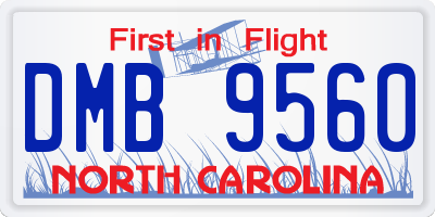 NC license plate DMB9560