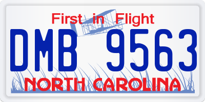 NC license plate DMB9563