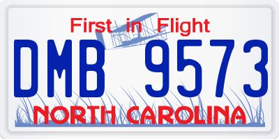 NC license plate DMB9573