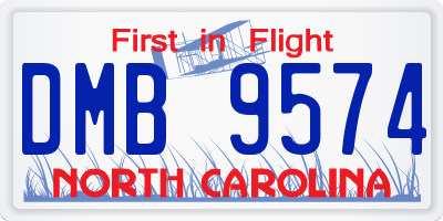 NC license plate DMB9574