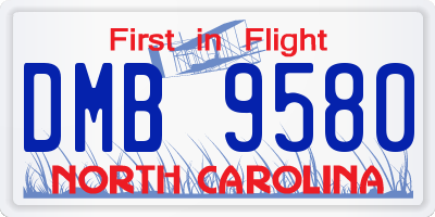 NC license plate DMB9580