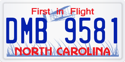 NC license plate DMB9581