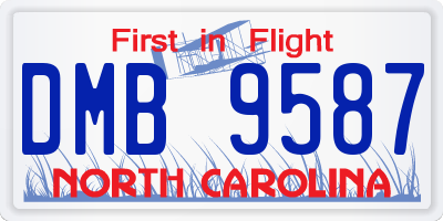 NC license plate DMB9587