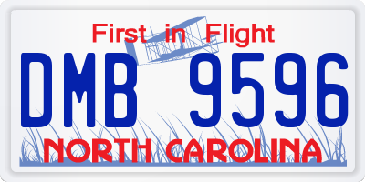 NC license plate DMB9596