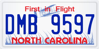 NC license plate DMB9597