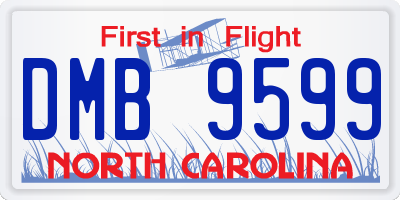 NC license plate DMB9599