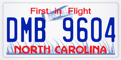 NC license plate DMB9604