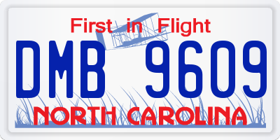 NC license plate DMB9609