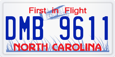 NC license plate DMB9611