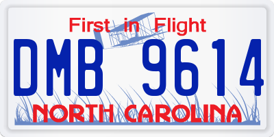 NC license plate DMB9614