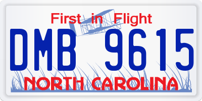 NC license plate DMB9615