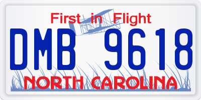NC license plate DMB9618