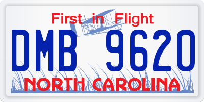 NC license plate DMB9620