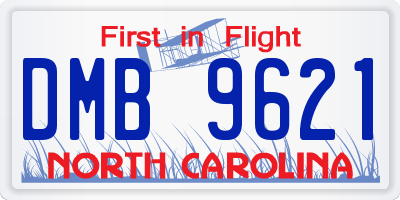 NC license plate DMB9621
