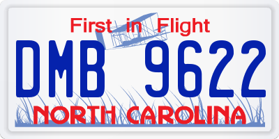 NC license plate DMB9622