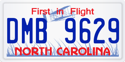 NC license plate DMB9629