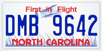 NC license plate DMB9642