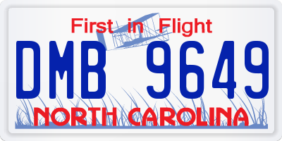 NC license plate DMB9649