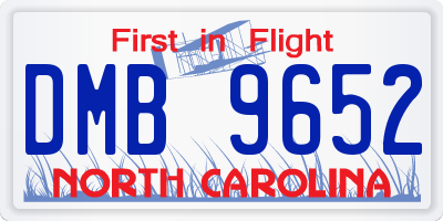 NC license plate DMB9652