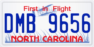 NC license plate DMB9656