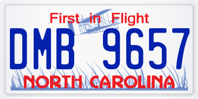 NC license plate DMB9657
