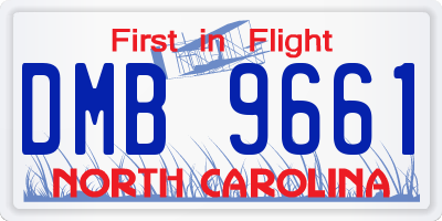 NC license plate DMB9661