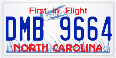 NC license plate DMB9664