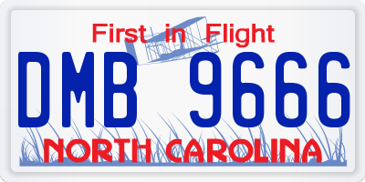 NC license plate DMB9666