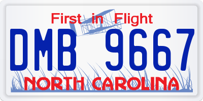 NC license plate DMB9667