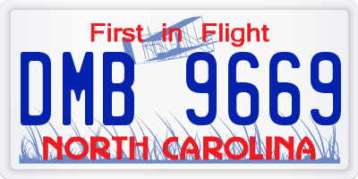 NC license plate DMB9669
