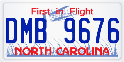 NC license plate DMB9676