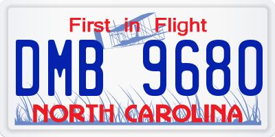 NC license plate DMB9680