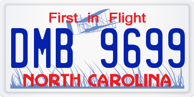 NC license plate DMB9699