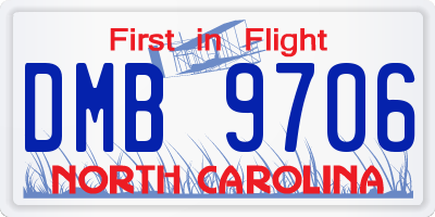 NC license plate DMB9706