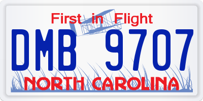 NC license plate DMB9707