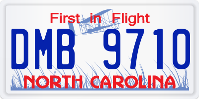 NC license plate DMB9710