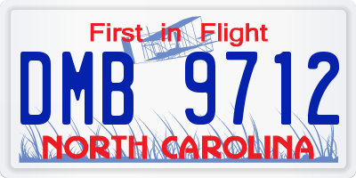 NC license plate DMB9712