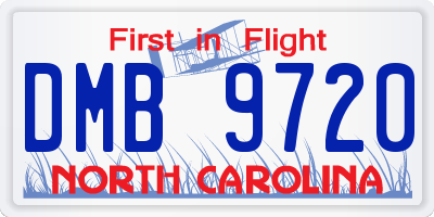 NC license plate DMB9720