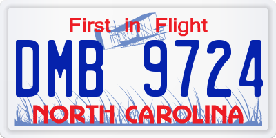 NC license plate DMB9724