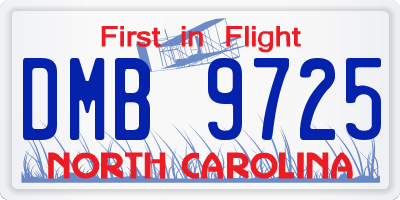 NC license plate DMB9725