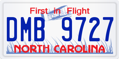 NC license plate DMB9727