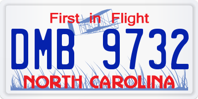 NC license plate DMB9732