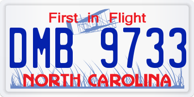 NC license plate DMB9733