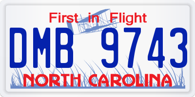 NC license plate DMB9743