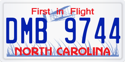 NC license plate DMB9744